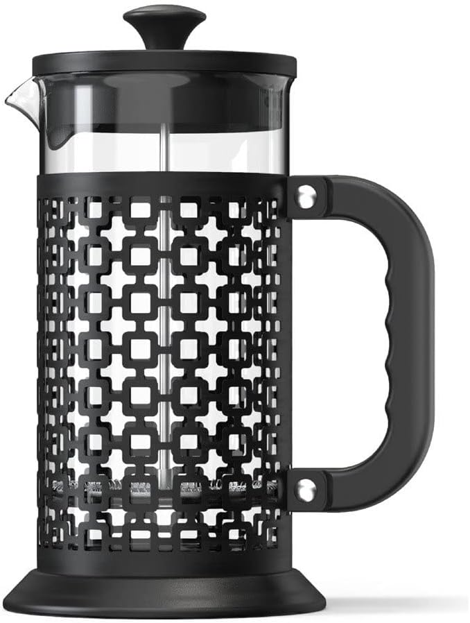 French Press Coffee Maker 1000ML 304 Stainless Steel Coffee Press Durable Easy-to-Clean Heat Resistant Borosilicate Glass-100% BPA Free (Color : Black)