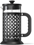 French Press Coffee Maker 1000ML 304 Stainless Steel Coffee Press Durable Easy-to-Clean Heat Resistant Borosilicate Glass-100% BPA Free (Color : Black)