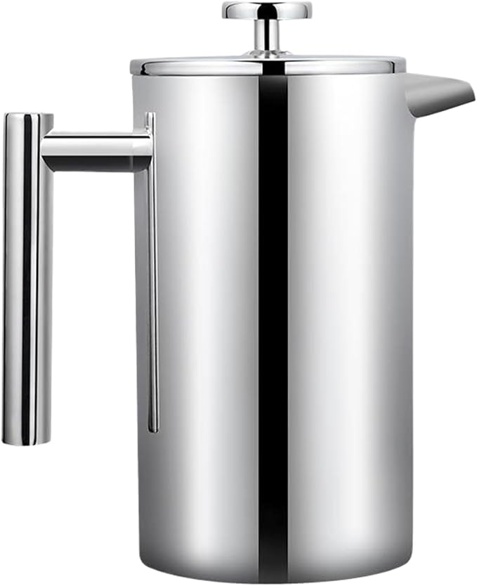 Hand Press Coffee Maker - Easy to Clean Filter System Cold Brew Tea Pot Hand Press Sturdy Leak-Resistant Design with Removable Filter Beverage Tool for Kitchen Cafe Travel and Apartment Use