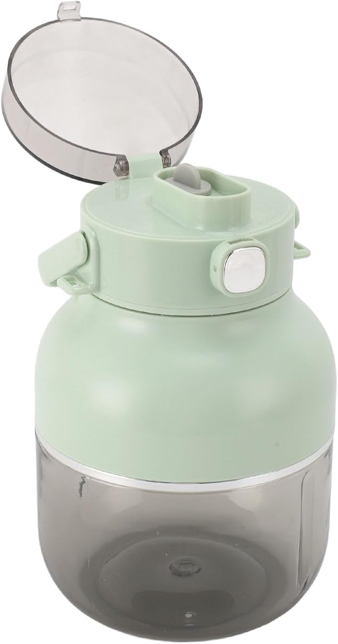 Blender Cup Multi Functional Cordless USB Rechargeable 1500mAh Electric Juicer Blender 500ml with Straw for Office (Green)