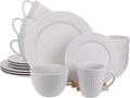 BIA Cordon Bleu Stoneware Sunray 16-Piece Dinnerware Set Cream