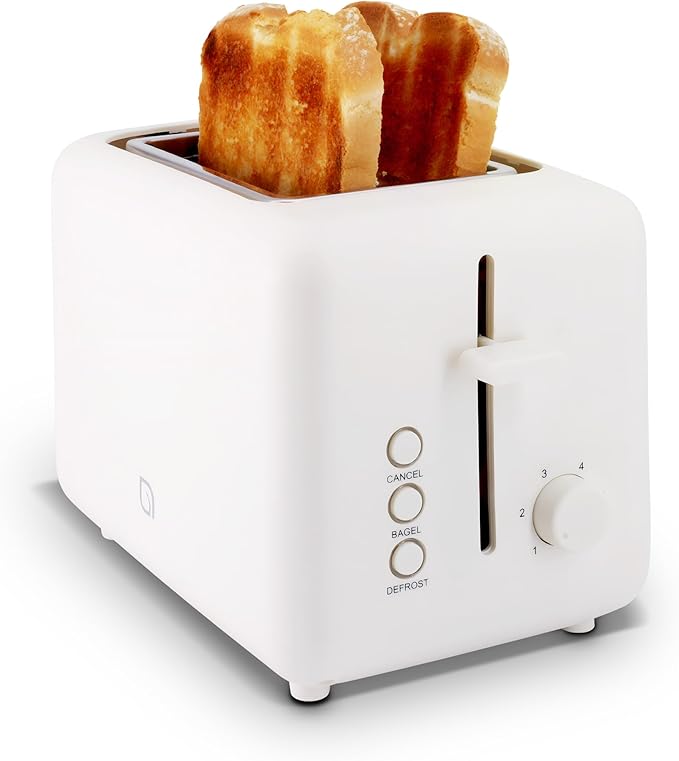 WILLOW Eco Series 2-Slice Toaster Extra-Wide Slots for Bagels &amp Artisan Bread 6 Shade Browning Settings High-Lift Toast Boost Removable Crumb Tray Cancel/Defrost Buttons Toaster 2 Slice