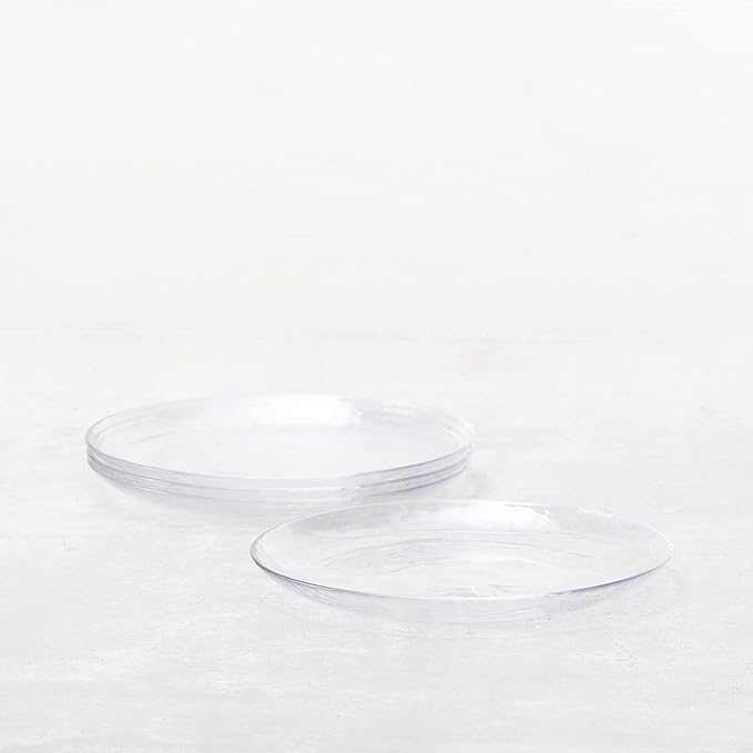 Fortessa Los Cabos Glass Dinnerware Collection Dinner Plate (Set of 4) 10.5 Inch Clear