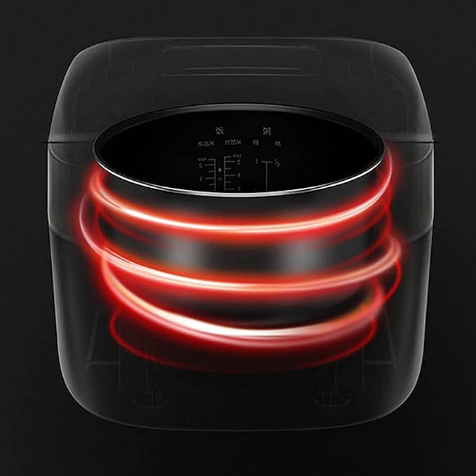 Rice Cooker &amp Steamer 3/4L Large Capacity Curved Non-Stick Liner for Family Dormitory for 1~4 People Rice Cooker (4l) ()