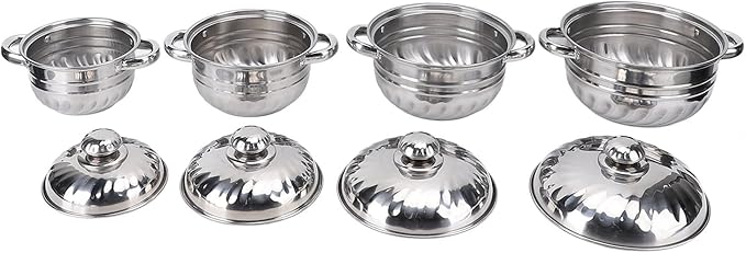 Kitchen Tools Stainless Steel Soup Pot Set 4Pcs Dual Handles Stockpot