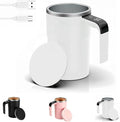 Self-Stirring Magnetic Coffee Cup with Temp Display 16oz/380ML Type-C Rechargeable Touch Lcd Display Safe &amp Food-Grade Easy to Clean (White1PCS)
