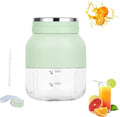 Blender Mini Japan 28oz Hand Blender — Directly Squeezed Fresh Juice Portable With Lid USB-C Rechargeable (Green)