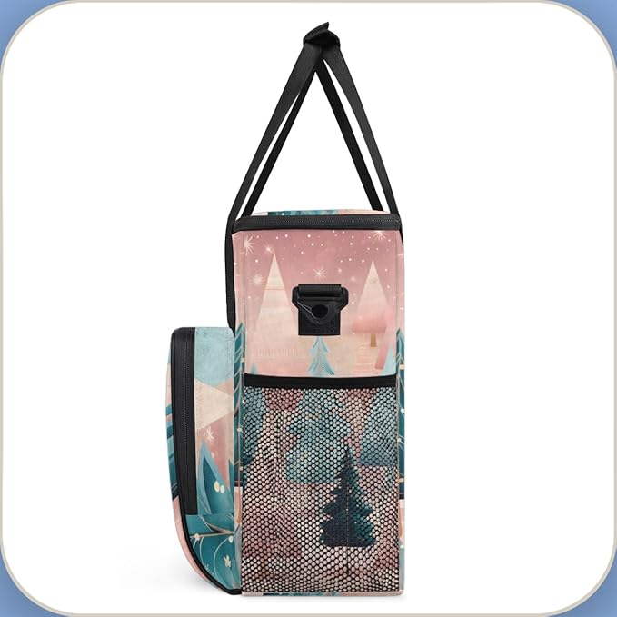 Christmas Tree Coffee Maker Carrying Bag Retro Tree Travel Storage Bag Compatible with K-Mini or K-Mini Plus Single Serve Coffee Brewer Carrying Case with Multiple Pockets &amp Shoulder Strap