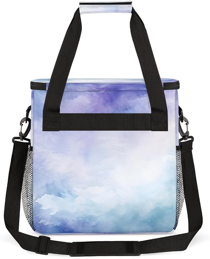 Blue Tie Dyeing Coffee Maker Carrying Bag Portable Travel Storage Tote Bag Compatible with K-Mini or K-Mini Plus Single Serve Coffee Brewer Carrying Case with Multiple Pockets &amp Shoulder Strap