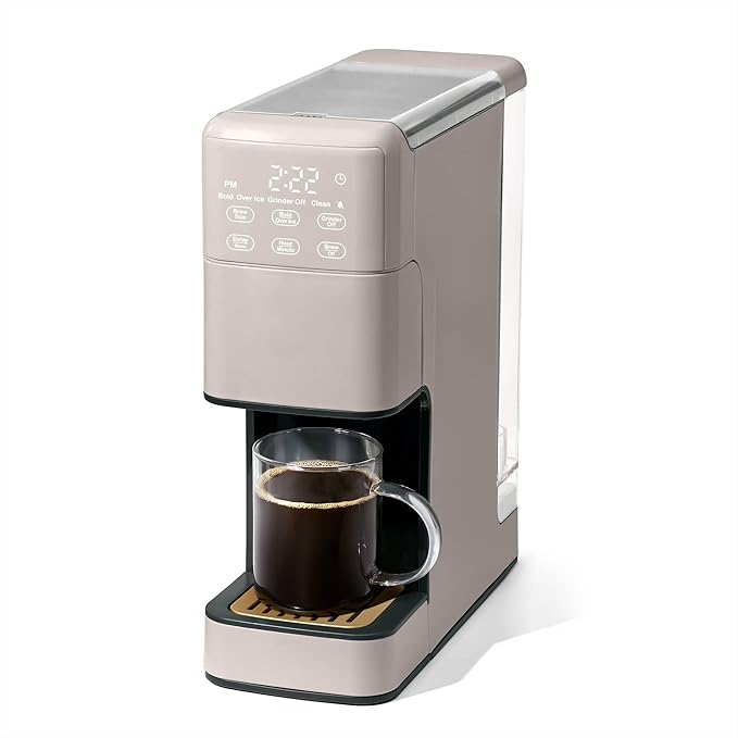 Perfect Grind™ Programmable Single Serve Coffee Maker White Icing by Drew Barrymore (Porcini Taupe)