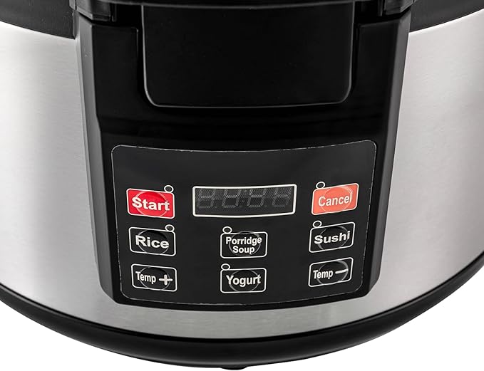 Rice Warmer Commercial Commercial Rice Warmer with Display (Warm Function only not a Cooker) Stainless Steel Exterior Non-Stick Insert Pot-19 L/20QT for Restaurants Weddings