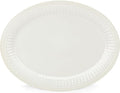 Lenox Serveware Lenox French Perle Groove White Serving Platter Oval Shape 16-Inch Stoneware Dishwasher Safe Turkey Platter for Thanksgiving Winter Hosting Christmas Serving (White 1 Piece)