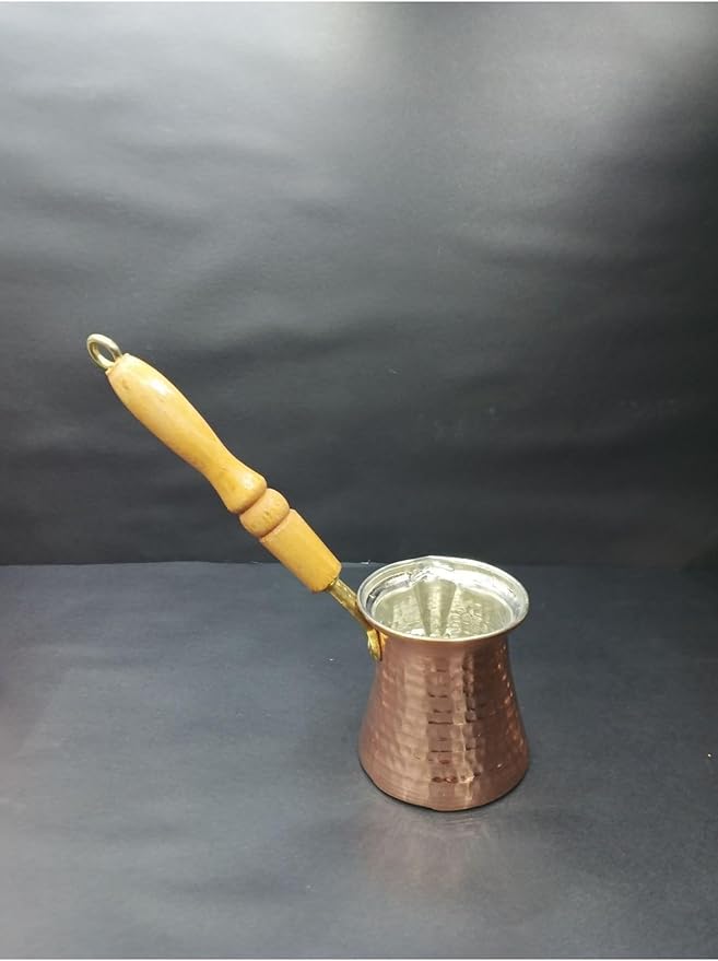 Copper Coffee Pot Set 3 Piece Traditional Turkish Coffee Maker Set Small Medium Large Sizes for Authentic Brewing One Size - Copper One Size