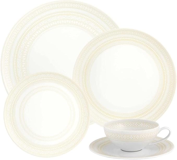 Vista Alegre Porcelain Ivory 5 Piece Dinnerware Set