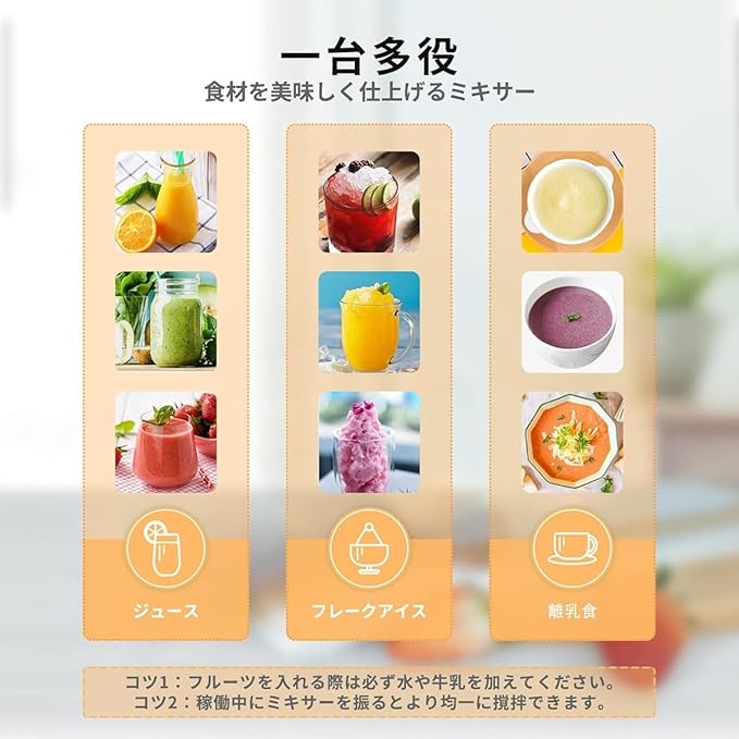 Juicer Mixer Small Smoothie Crushing Ice Food Vegetables Fruits Juice Food Nutrition Refill Ice Multi-function 2 Cups 500ML 4000mAh 22000 Rotating Battery Portable Type-c Charging Port