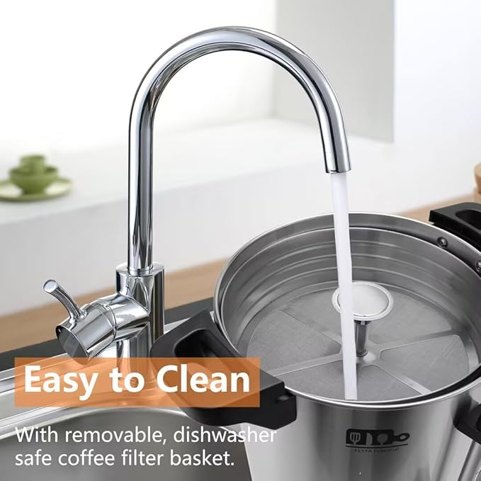 75 Cup 12L/3.17Gallon Commercial Coffee Urn Festa Essential 950W Large Percolate Coffee Maker Hot Beverage dispenser With Double Dripless Faucet Quick-Brewing Hot Water Urn for CateringHomeEvents