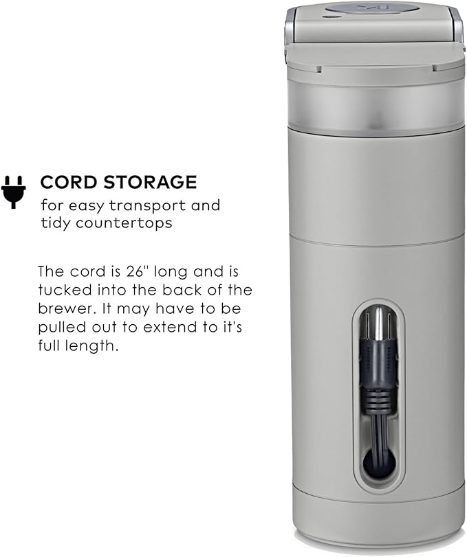 Keurig K-Mini Single Serve K-Cup Pod Coffee Maker 6 to 12oz Brew size with Cord Storage Perfect for Small Spaces Studio Gray