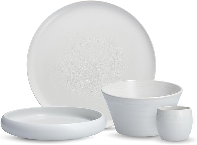 Cloud Terre by Fortessa Collection No 1 Stoneware 16 Piece Dinnerware Set Service for 4 White