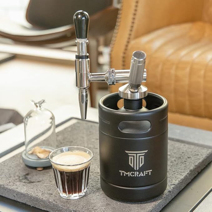 TMCRAFT 64oz Nitro Cold Brew Coffee Maker Home Brew Coffee Keg with Stainless Steel Stout Creamer Faucet &amp Pressure Relieving Valve