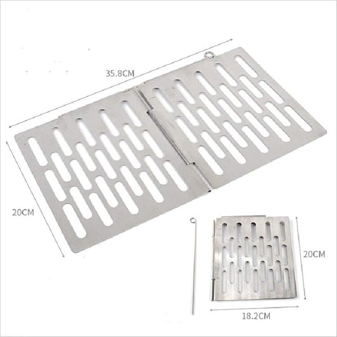 Stainless Steel Folding Barbecue Net Portable BBQ Picnic Accessories Size:M 22.6x15.8CM Cookware Set Cookware Picnic Boiler Cookware