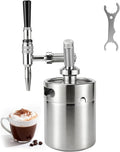 Nitro Cold Brew Coffee Maker 64oz SS Mini Keg Cold Brew Maker Nitro Coffee Machine System with Pressure Relief Valve &amp Stout Creamer Faucet Nitro Keg Coffee Growler for Homebrewing