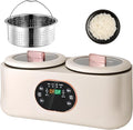 Double Slow Cooker 1.8L+1.8l Rice Cooker with Double Pots Double Spelling Low Sugar Rice Cooker Non-stick Liner