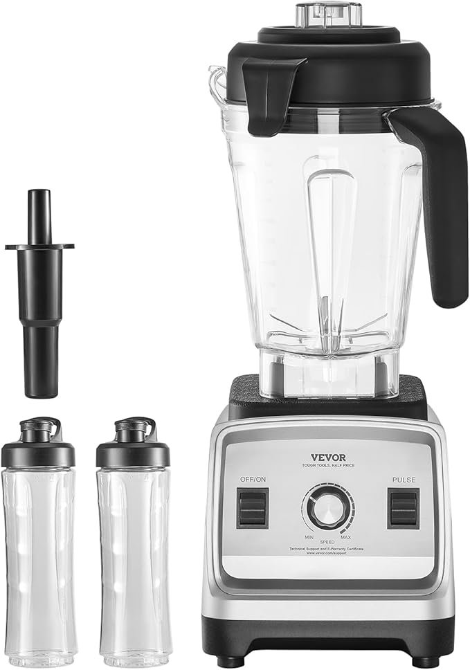 VEVOR Blender for Smoothies 85 oz 1400W Professional Blender with Powerful Motor Multi-Functional Food Processing with 2 Cups for Smoothie/Milkshake/Juice Fits for Kitchen