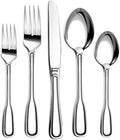 Silverware Set for 8 Heavy Duty Stainless Steel Cutlery Set with Wide Handles Mirror Polished Utensils Spoons and Forks Set for KitchenDishwasher Safe (Silver 40 Pieces for 8)