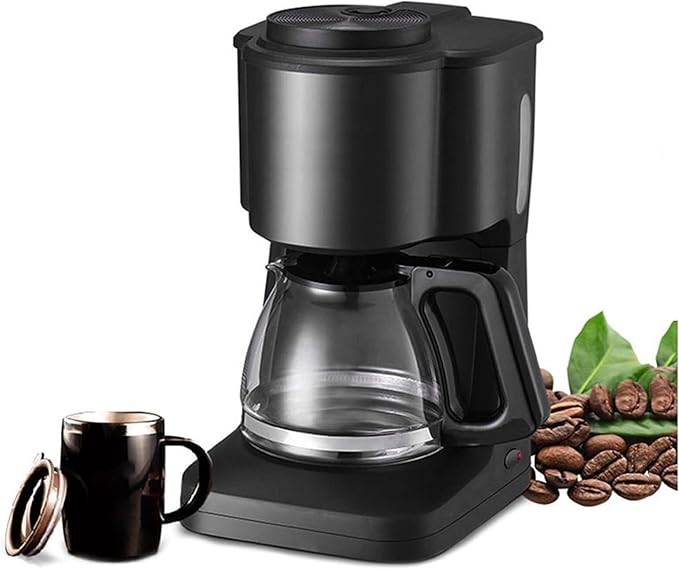 Drip Coffee Maker - Borosilicate Carafe Auto-Off Reusable Filter Anti-Drip Keep-Warm Function Clear Water Level Window Coffee Machine Ideal for Home or Office
