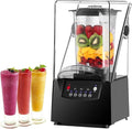 Industrial Grade 2200W Commercial Blender Quiet Smoothie Maker with Lid - 2L Capacity 17000 RPM Stainless Steel Blade Perfect for Smoothies and Milkshakes