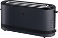 WMF Long Slotted Toaster 2 Slice with Bread Holder Narrow Toaster XXL Bagel Function 7 Roasting Levels 900 W Stainless Steel Matte Black