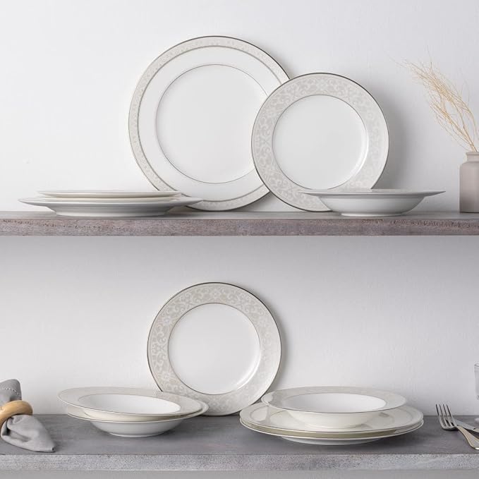 Noritake Montvale Platinum 12-Piece Dinnerware Set Service for 4