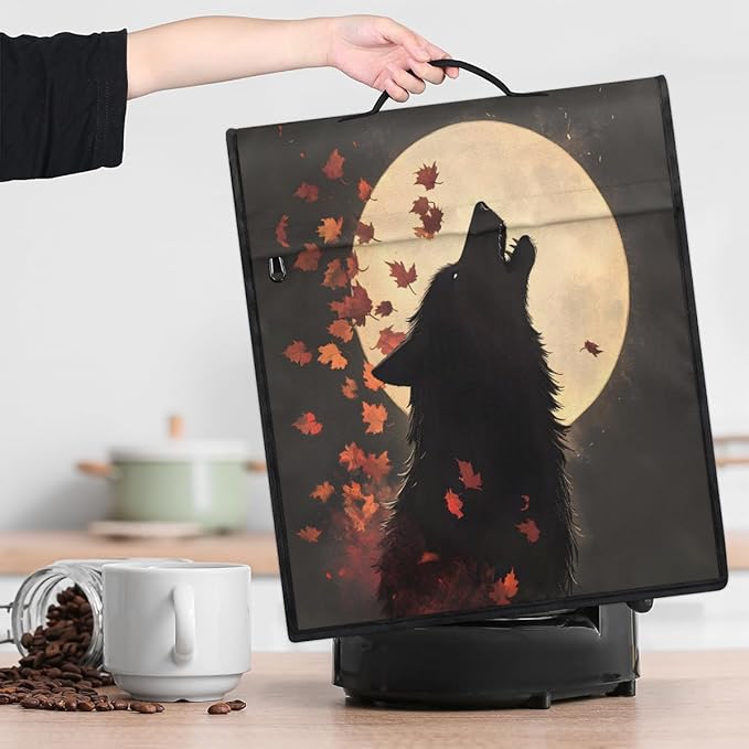 cfpolar Kitchen Aid Mixer Cover Compatible with 6-8 Quarts Autumn Animal Wolf Stand Mixer Cover Kitchen Aid Mixers Accessories Appliance Organizer Bag Dust Covers with Zipper Pocket
