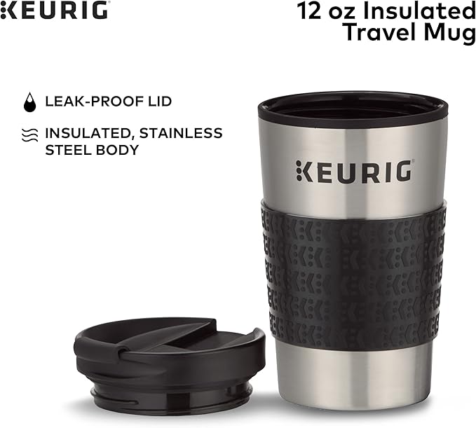Keurig 3-Month Brewer Maintenance Kit 7 Count &amp Travel Mug Fits K-Cup Pod Coffee Maker 1 Count (Pack of 1) Stainless Steel