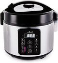 Yum Asia Kumo YumCarb Rice Cooker with Ceramic Bowl and Advanced Fuzzy Logic (5.5 Cups 1 Litre) 5 Rice Cooking Functions 3 Multicooker Functions 110V US Power (Light Stainless Steel)
