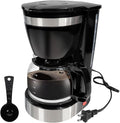 10 Cup Drip Coffee Maker One-Touch Anti-Drip Coffee Machine with Reusable Filter Carafe Auto Keep Warm Plate Spoon Coffee Pot Suitable for Home Use 110V