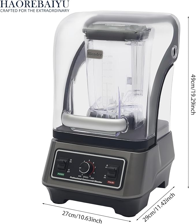 1600W Commercial Blender 2L Large Capacity Multifunctional Blender with 9-Speed &amp Pulse High-Speed Motor for Smoothies Ice Crushing Juice Soup - Professional Heavy Duty &amp Quiet Design(110