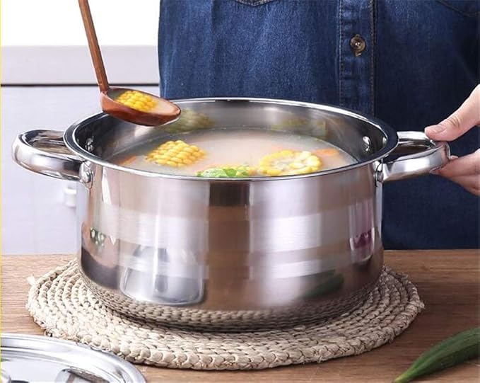 5pcs Cookware Set Stainless Steel Pot Set Soup Pot Cooking Induction Cooker Milk Noodles Stew Pot Kitchen Casserole