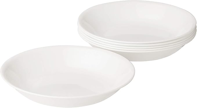 Corelle Vitrelle 78-Piece Service for 12 Dinnerware Set &amp Vitrelle 6-Piece Bowl Set Triple Layer Glass and Chip Resistant 20-Oz Lightweight Round Bowls