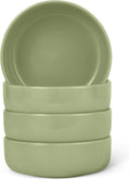 Amazon Basics Glazed Stoneware Bowls 4-Piece Set Microwave and Dishwasher-Safe 20 oz. Capacity 5.5 in. Olive