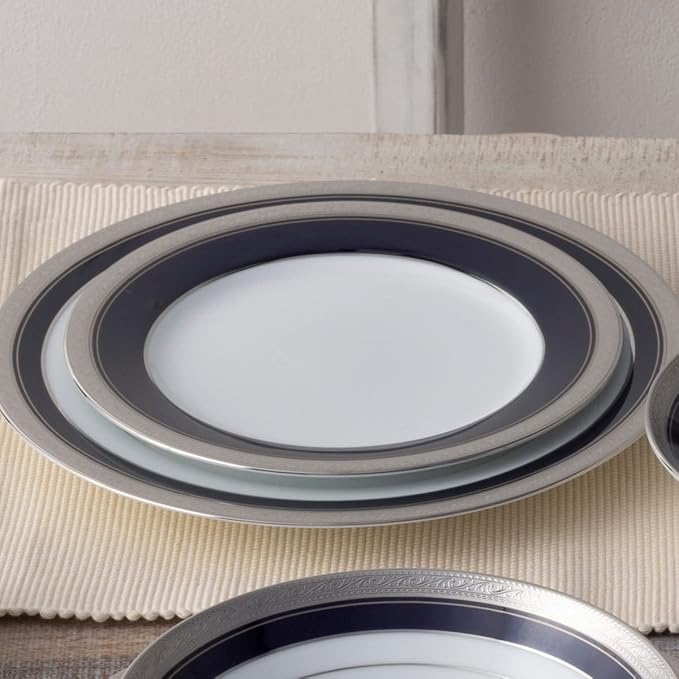 Noritake Crestwood Cobalt Platinum 12-Piece Dinneware Set Service for 4