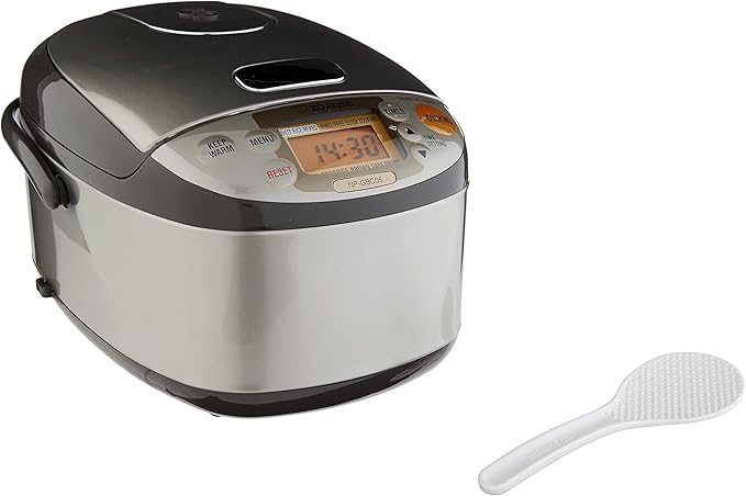 Zojirushi NS-ZCC10 Neuro Fuzzy Cooker 5.5-Cup uncooked rice / 1L White &amp NP-GBC05XT Induction Heating System Rice Cooker and Warmer 0.54 L Stainless Dark Brown