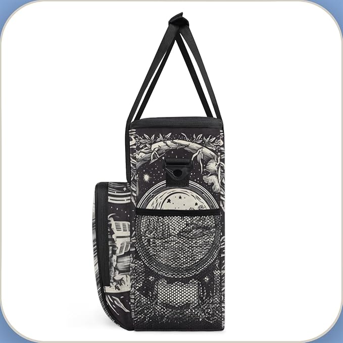 Magic Circle Coffee Maker Carrying Bag Grey Ethnic Aztec Travel Storage Bag Compatible with K-Mini or K-Mini Plus Single Serve Coffee Brewer Carrying Case with Multiple Pockets &amp Shoulder Strap