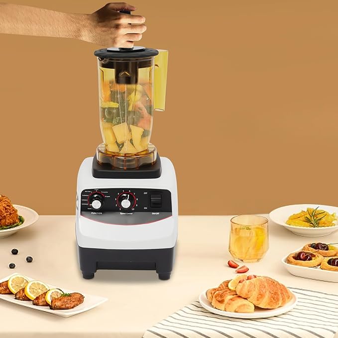 Bacocoo 1800W Tea Brewing Machine &amp Smoothie Blender 1200ml with 4 Cups: Smoothie Milk Foam Brewing &amp Shaker Cup for Bubble Tea Milkshakes Juice (110V White)