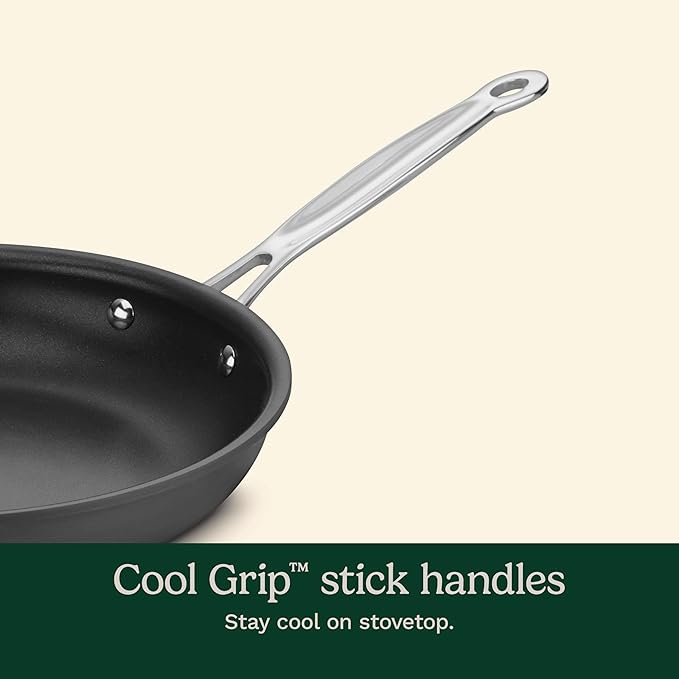 Cuisinart 17-Piece Pots and Pans Set Non Stick Hard Anodized Cookware Set Compatible with Electric Gas Cooktops Dishwasher Safe Oven Safe Pot Set Cool Grip Handles Aluminum Core for Even Heat
