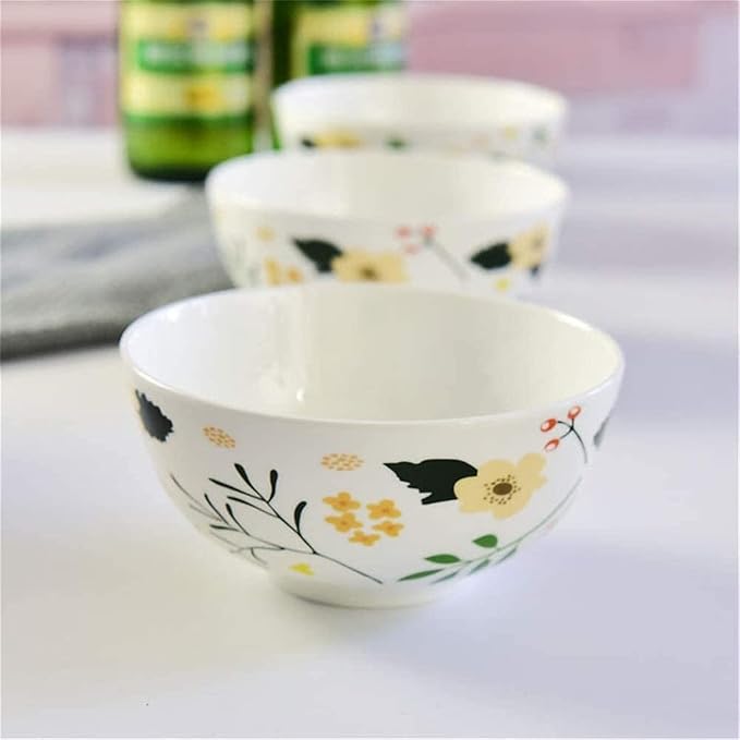 Dinnerware SetCeramic Tableware Set Bone China Dish Plate Set Gift Bowl 4.5 Inch Gold Bell Bowl Plates