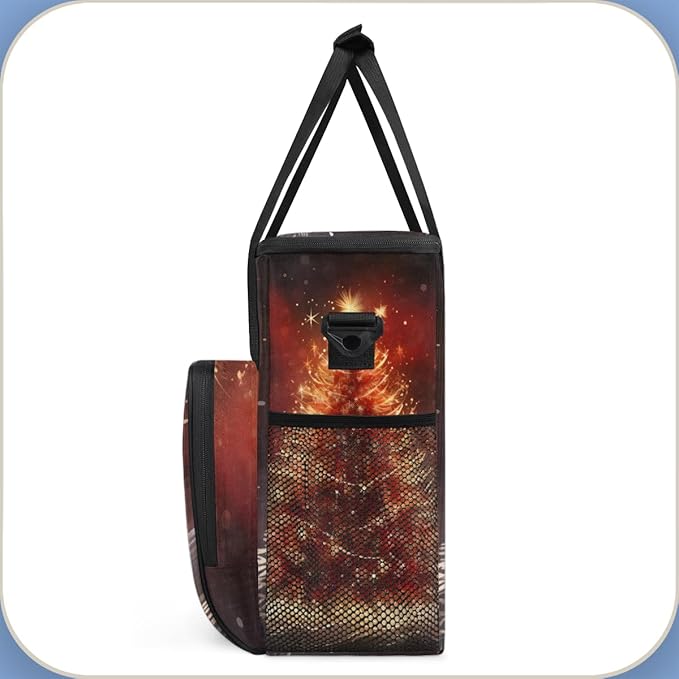 Xmas Tree Coffee Maker Carrying Bag Retro Tree Portable Travel Storage Tote Bag Compatible with K-Mini or K-Mini Plus Single Serve Coffee Brewer Carrying Case with Multiple Pockets &amp Shoulder St