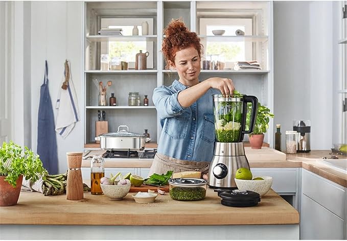 WMF Kult Pro Blender 25000 rpm 1400 Watt Glass Container 1.8 L Mixer Powerful Mixer Smoothie Ice Crush and Interval Function