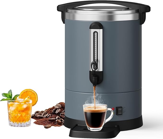 GarveeHome 100 Cups Coffee Urn14 L/3.8 gal Double Wall Commerical Coffee Maker for Buffet Catering Wedding GatheringLarge Capacity Hot Coffee DispenserStainless Steel Hot Water Urn