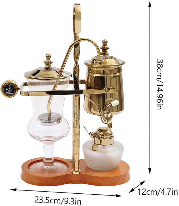 LYNICESHOP Belgian Coffee Pot Gold Belgium Royal Family Balance Syphon Coffee Tea Pot Maker Coffee Machine Set Belgium Luxury Royal Family Balance Syphon Siphon Coffee Maker